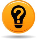 Question bulb icon orange