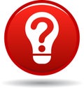 Question bulb icon red Royalty Free Stock Photo