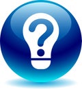 Question help idea bulb blue Royalty Free Stock Photo