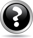 Question mark web button black Royalty Free Stock Photo