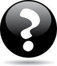 Question mark web button black Royalty Free Stock Photo