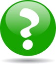 Question mark web button green Royalty Free Stock Photo