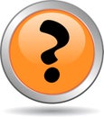 Question mark web button orange Royalty Free Stock Photo