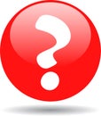 Question mark web button red Royalty Free Stock Photo