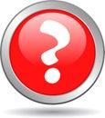 Question mark web button red Royalty Free Stock Photo