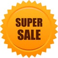 Super sale seal stamp badge orange Royalty Free Stock Photo