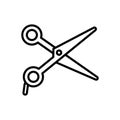 Scissors flat black line icon