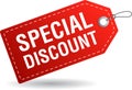 Special discount tag label red