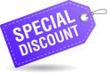 Special discount tag label violet