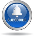 Subscribe now icon web button blue Royalty Free Stock Photo