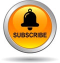 Subscribe now icon web button orange