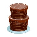 Sweet biscuit cake with glaze for birthday or wedding holiday, p