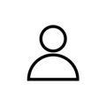 User profile avatar black line icon