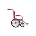 Vector illustration isolated on white background. wheelchair in the hospital. Royalty Free Stock Photo