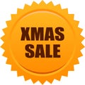 Xmas sale seal stamp badge orange