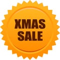 Xmas sale seal stamp badge orange Royalty Free Stock Photo