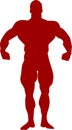 Vector illustration. isoleted red silhouette bodybuilding