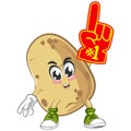 vector cute potato mascot showing finger foam up Royalty Free Stock Photo