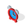 Vector illustration. Isometric Alarm clock are isolated on a white background. Isometric icon for your projects. EPS