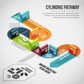 Isometric Cylindric Pathway Infographic