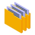 Vector illustration of isometric file folders, suitable for organization and office themes Royalty Free Stock Photo