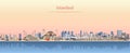 Vector illustration of Istanbul skyline at sunrise