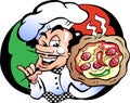 Vector illustration of an Italien Pizza Baker