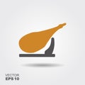 Flat vector icon of jamon - national delicacy of Spain