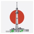 Vector Illustration Japan Travel Tokyo Sky Tree