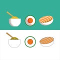 Vector illustration japanese food complete set of flat design style Royalty Free Stock Photo