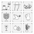 Vector Jewish Holiday Israel Hanukkah Sukkot