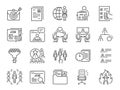 Jobs line icon set. Included icons as career, seeking job, employment, recruit, recruitment and more. Royalty Free Stock Photo