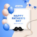 Vector illustration of joyous celebration of Happy Father\'s Day. 3d rendering