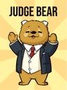 Vector Illustration, Judge Bear, Animal Clipart