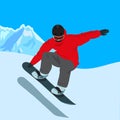 Vector illustration of a jumping snowboarder Royalty Free Stock Photo