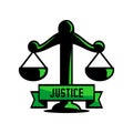 vector illustration of justice scales