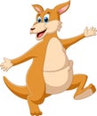 Kangaroo cartoon waving and smiling Royalty Free Stock Photo