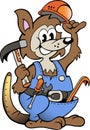 Vector illustration of an Kangaroo Handyman Royalty Free Stock Photo