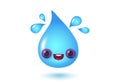 Vector illustration of kawaii water drop in 3D style. Royalty Free Stock Photo