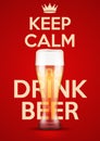 Vector Illustration Keep Calm And Drink Beer Royalty Free Stock Photo