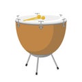 Vector illustration of a kettledrum isolated on white background