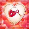 Vector illustration with key and heart keyhole