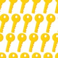 Vector illustration of a key pattern. Infinite pattern of gold keys.