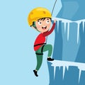 Vector Illustration Of Kid Climbing