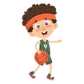 Vector Illustration Of Kid Playing Basketball Royalty Free Stock Photo