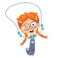 Vector Illustration Of Kid Skipping Rope Royalty Free Stock Photo