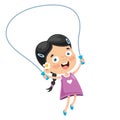 Vector Illustration Of Kid Skipping Rope Royalty Free Stock Photo