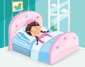 Vector Illustration Of Kid Sleeping Royalty Free Stock Photo