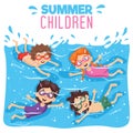 Vector Illustration Of Kid Swimming Royalty Free Stock Photo