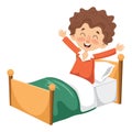 Vector Illustration Of Kid Waking Up Royalty Free Stock Photo